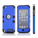 Apple Itouch5 Case Silicone With Hard Pc Double Color 2in1 Hybrid High Impact Protective Case For Itouch5(Blue)