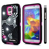 Samsung N9600 Galaxys5 Case Silicone With Hard Pc Dandelion Vertigo 2in1 Hybrid High Impact Protective Case For N9600 Galaxys5(Pink)