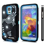 Samsung N9600 Galaxys5 Case Silicone With Hard Pc Dandelion Vertigo 2in1 Hybrid High Impact Protective Case For N9600 Galaxys5(Sky Blue)