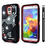 Samsung N9600 Galaxys5 Case Silicone With Hard Pc Dandelion Vertigo 2in1 Hybrid High Impact Protective Case For N9600 Galaxys5(Red)