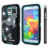 Samsung N9600 Galaxys5 Case Silicone With Hard Pc Dandelion Vertigo 2in1 Hybrid High Impact Protective Case For N9600 Galaxys5(Teal)