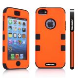 Apple Iphone 5C Case Silicone With Hard Pc Double Color 2in1 Hybrid High Impact Protective Case For Apple Iphone 5C(Red with Black)