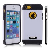 Apple Iphone 5C Case Tpu With Pc Double Color 2in1 Hybrid High Impact Protective Case For Apple Iphone 5C(White)