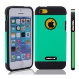 Apple Iphone 5C Case Tpu With Pc Double Color 2in1 Hybrid High Impact Protective Case For Apple Iphone 5C(Green)