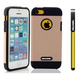 Apple Iphone 5C Case Tpu With Pc Double Color 2in1 Hybrid High Impact Protective Case For Apple Iphone 5C(Light brown)