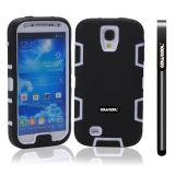 Samsung N9600 Galaxys5 Case Silicone With Hard Pc Double Color 2in1 Hybrid High Impact Protective Case For Samsung N9600 Galaxys5(Black with White)