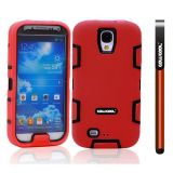 Samsung N9600 Galaxys5 Case Silicone With Hard Pc Double Color 2in1 Hybrid High Impact Protective Case For Samsung N9600 Galaxys5(Red with Black)