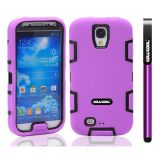 Samsung N9600 Galaxys5 Case Silicone With Hard Pc Double Color 2in1 Hybrid High Impact Protective Case For Samsung N9600 Galaxys5(Purple with Black)