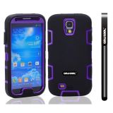 Samsung N9600 Galaxys5 Case Silicone With Hard Pc Double Color 2in1 Hybrid High Impact Protective Case For Samsung N9600 Galaxys5(Black with Purple)