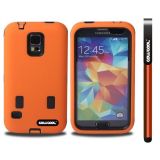 Samsung N9600 Galaxys5 Case Silicone With Hard Pc Double Color 2in1 Hybrid High Impact Protective Case For Samsung N9600 Galaxys5(Orange)