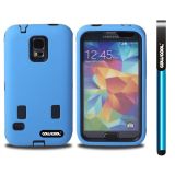 Samsung N9600 Galaxys5 Case Silicone With Hard Pc Double Color 2in1 Hybrid High Impact Protective Case For Samsung N9600 Galaxys5(Blue)