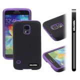 Samsung N9600 Galaxys5 Case Silicone With Hard Pc Double Color 2in1 Hybrid High Impact Protective Case For(Purple)