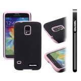 Samsung N9600 Galaxys5 Case Silicone With Hard Pc Double Color 2in1 Hybrid High Impact Protective Case For(Pink)