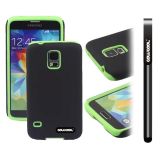 Samsung N9600 Galaxys5 Case Silicone With Hard Pc Double Color 2in1 Hybrid High Impact Protective Case For(Green)