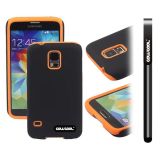 Samsung N9600 Galaxys5 Case Silicone With Hard Pc Double Color 2in1 Hybrid High Impact Protective Case For(Orange)