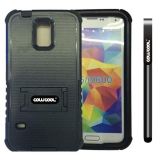 Samsung N9600 Galaxys5 Case Silicone With Hard Pc Colorful 2in1 Hybrid High Impact With Kickstand Protective Case For(Black)