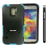 Samsung N9600 Galaxys5 Case Silicone With Hard Pc Colorful 2in1 Hybrid High Impact With Kickstand Protective Case For(Sky Blue)