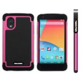 LG Nexus5 Case Silicone With Hard Pc Football Texture 2in1 Hybrid High Impact Protective Case For LG Nexus5(Rose Pink)