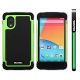 LG Nexus5 Case Silicone With Hard Pc Football Texture 2in1 Hybrid High Impact Protective Case For LG Nexus5(Green)