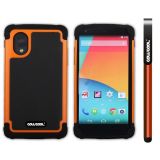 LG Nexus5 Case Silicone With Hard Pc Football Texture 2in1 Hybrid High Impact Protective Case For LG Nexus5(Orange)