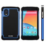 LG Nexus5 Case Silicone With Hard Pc Football Texture 2in1 Hybrid High Impact Protective Case For LG Nexus5(Blue)