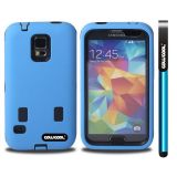 Samsung N9600 Galaxys5 Case Silicone With Hard Pc Double Color 2in1 Hybrid High Impact Protective Case For Samsung N9600 Galaxys5(Sky Blue)