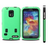 Samsung N9600 Galaxys5 Case Silicone With Hard Pc Double Color 2in1 Hybrid High Impact Protective Case For Samsung N9600 Galaxys5(Green)