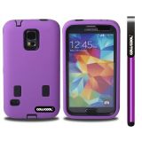 Samsung N9600 Galaxys5 Case Silicone With Hard Pc Double Color 2in1 Hybrid High Impact Protective Case For Samsung N9600 Galaxys5(Purple)