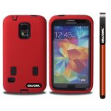 Samsung N9600 Galaxys5 Case Silicone With Hard Pc Double Color 2in1 Hybrid High Impact Protective Case For Samsung N9600 Galaxys5(Red)