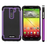 LG G2 Case Silicone With Hard Pc Football Texture 3in1 Hybrid High Impact Protective Case For LG G2(Purple)