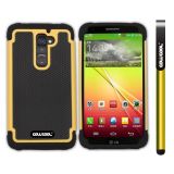 LG G2 Case Silicone With Hard Pc Football Texture 3in1 Hybrid High Impact Protective Case For LG G2(Yellow)