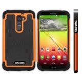 LG G2 Case Silicone With Hard Pc Football Texture 3in1 Hybrid High Impact Protective Case For LG G2(Orange)