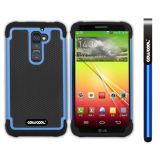 LG G2 Case Silicone With Hard Pc Football Texture 3in1 Hybrid High Impact Protective Case For LG G2(Sky Blue)