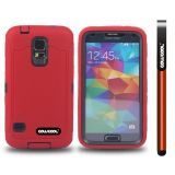 Samsung N9600 Galaxys5 Case Silicone With Hard Pc Double Color 2in1 Hybrid High Impact Protective Case For Samsung N9600 Galaxys5(Red)