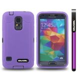 Samsung N9600 Galaxys5 Case Silicone With Hard Pc Double Color 2in1 Hybrid High Impact Protective Case For Samsung N9600 Galaxys5(Purple)