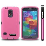 Samsung N9600 Galaxys5 Case Silicone With Hard Pc Double Color 2in1 Hybrid High Impact Protective Case For Samsung N9600 Galaxys5(Rose Pink)