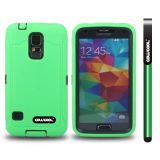 Samsung N9600 Galaxys5 Case Silicone With Hard Pc Double Color 2in1 Hybrid High Impact Protective Case For Samsung N9600 Galaxys5(Green)