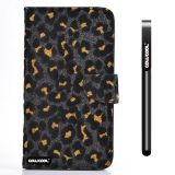 Samsung N9600 Galaxys5 Case Pu Leather Leopard Print Hand Stitching Wallet Kickstand Credit Card Holder Protective Case For Samsung 9300 Galaxy S3(Deep Blue)