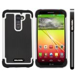 LG G2 Case Silicone With Hard Pc Football Texture 3in1 Hybrid High Impact Protective Case For LG G2(White)