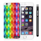 Apple Iphone 6 Plus 5.5 Inch Case Hard PC Colorful Plaid Totem White Shell Single Layer Protective Case (1)