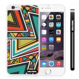 Apple Iphone 6 Plus 5.5 Inch Case Hard PC Interlaced bohemian Plaid Totem White Shell Single Layer Protective Case (6)