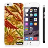 Apple Iphone 6 Plus 5.5 Inch Case Hard Golden Flower White Shell Single Layer Protective Case (Style2)