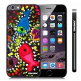 Apple Iphone 6 Plus 5.5 Inch Case Hard PC Colorful kid Watercolor Fish Competition food Black Shell Single Layer Protective Case (5)