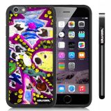 Apple iphone 6 4.7 Inch Soft Silicone Colorful kid Watercolor Fish Competition food Black Shell Single Layer Protective Case (1)