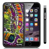 Apple iphone 6 4.7 Inch Soft Silicone Colorful kid Watercolor Fish Competition food Black Shell Single Layer Protective Case (17)