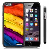 Apple iphone 6 4.7 Inch Soft Silicone bright birds feathers Black Shell Single Layer Protective Case (4)