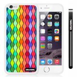 Apple iphone 6 4.7 Inch Soft Silicone Colorful Plaid Totem White Shell Single Layer Protective Case (1)